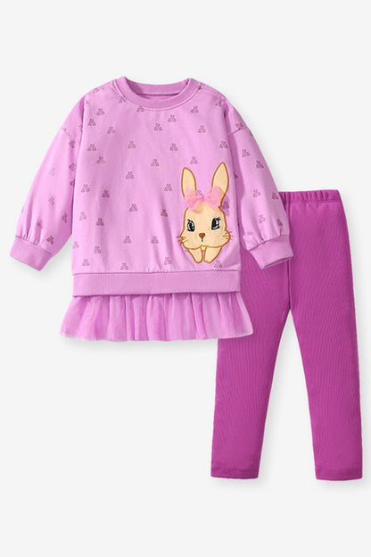 Bunny Graphic Top and Leggings Set (Kids)