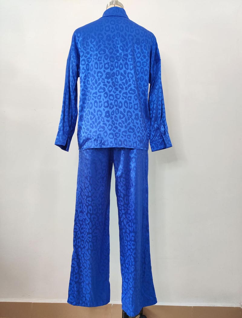 Leopard Print Shirt and Pants Set [NON-RETURNABLE]