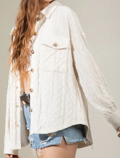 Cable Knit Overshirt Cardigan