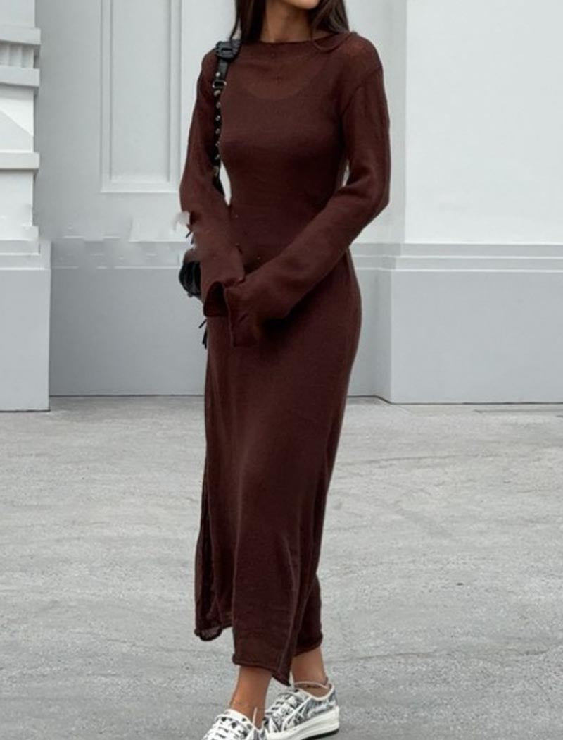 Sheer Long Sleeve Maxi Dress