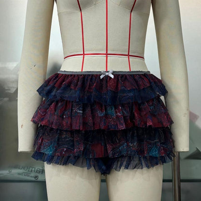 Layered Ruffle Lace Shorts