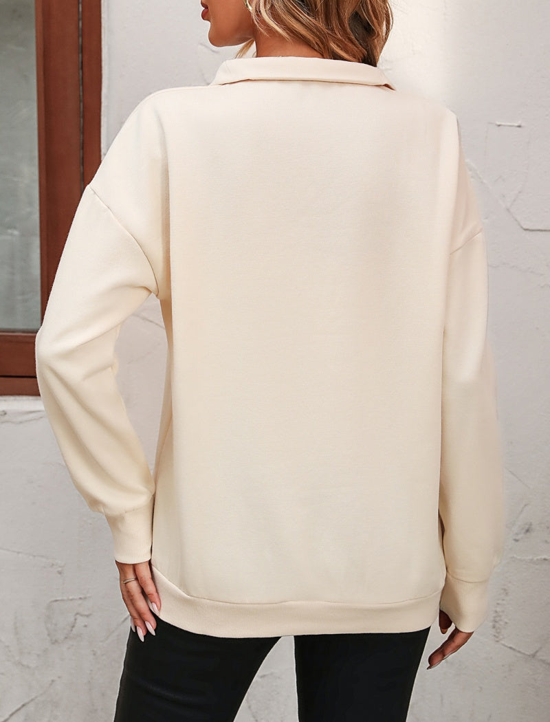 Oversized Half-Zip Pullover Top