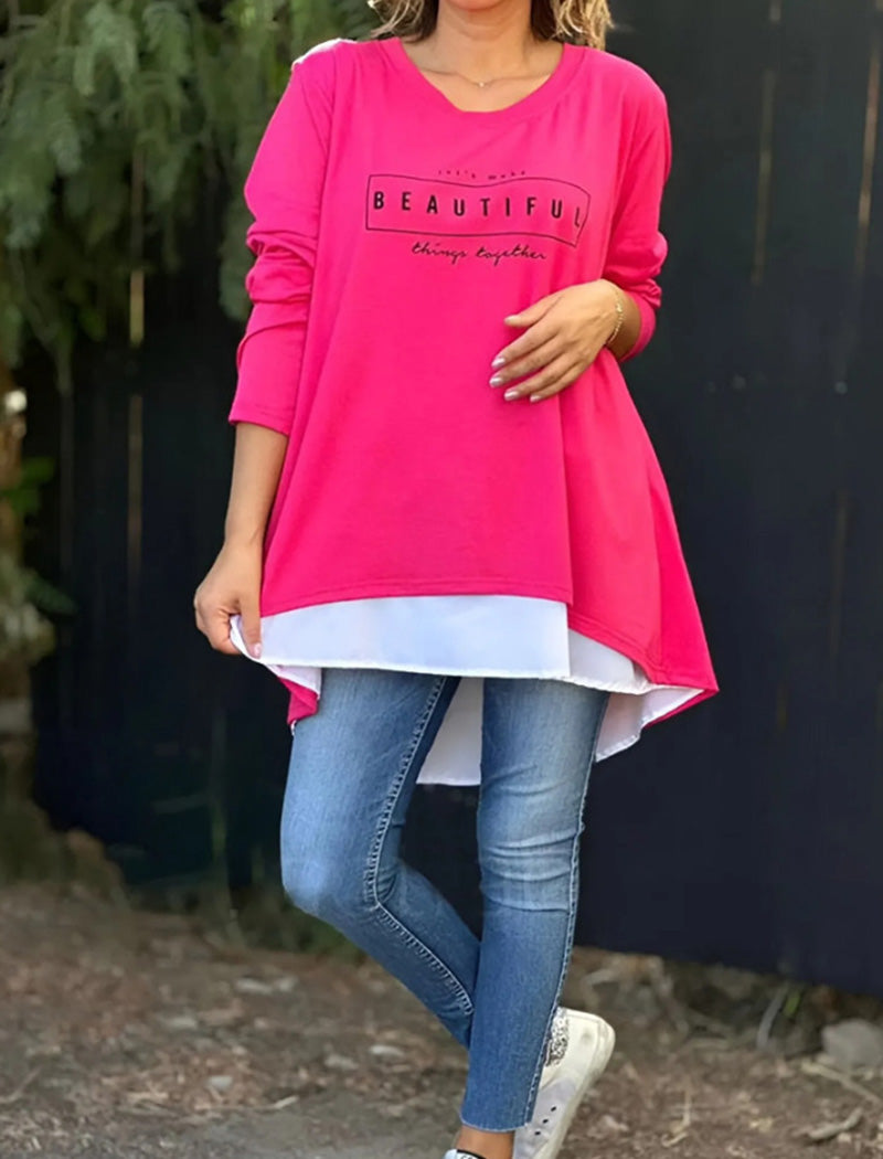 Layered Back Button-Down Top