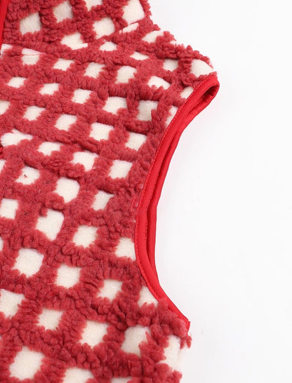 Checkered Pattern Knit Vest