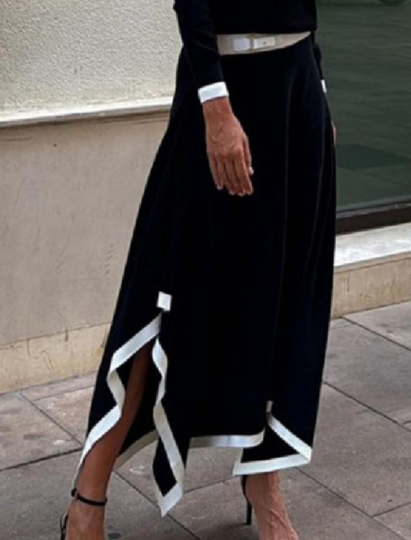 Asymmetrical Skirt Two-Piece Set