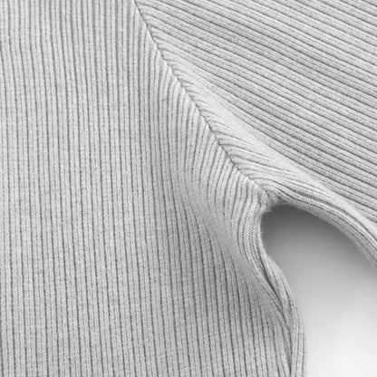 Ribbed High Neck Basic Sweater