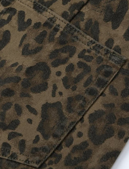 Animal Print Loose-Fit Pants