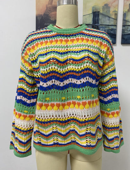 Vibrant Multicolor Striped Sweater