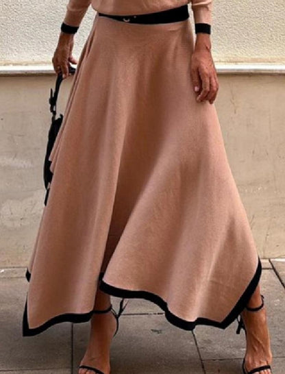 Asymmetrical Skirt Two-Piece Set