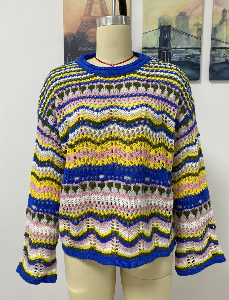 Vibrant Multicolor Striped Sweater