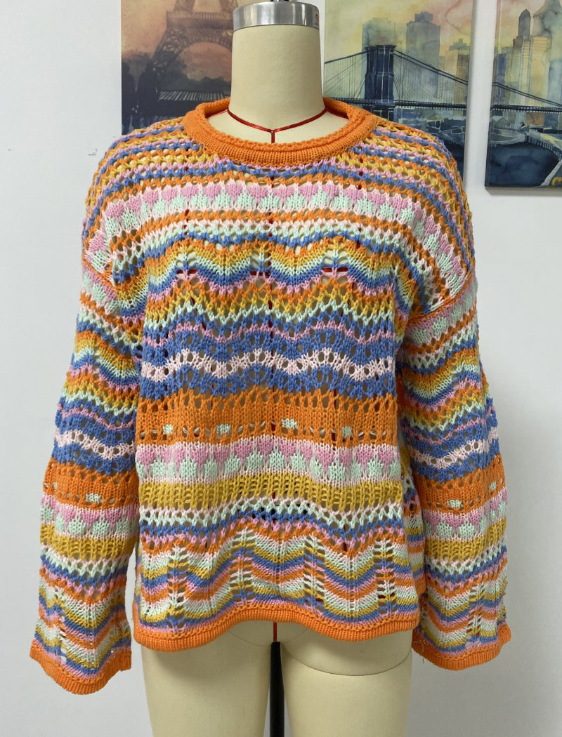 Vibrant Multicolor Striped Sweater