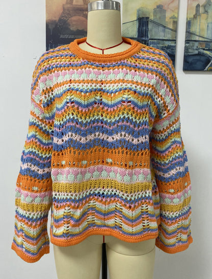 Vibrant Multicolor Striped Sweater