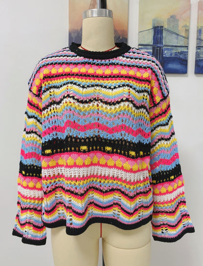 Vibrant Multicolor Striped Sweater