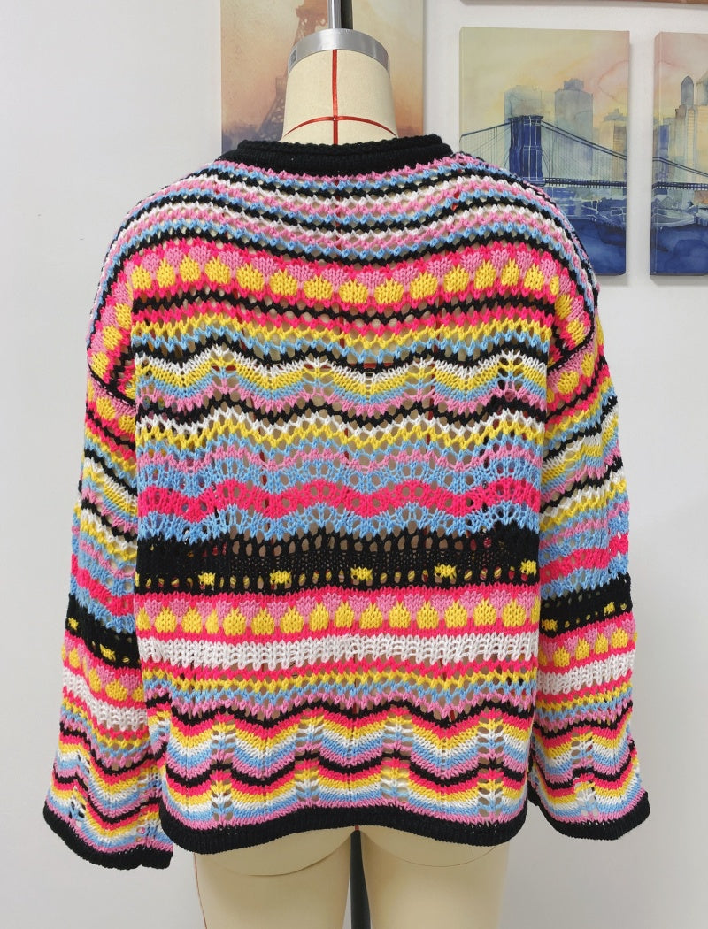 Vibrant Multicolor Striped Sweater