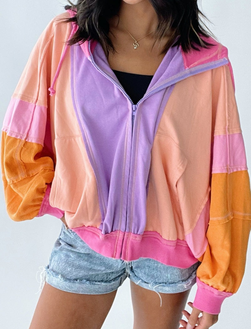 Oversized Colorblock Hoodie