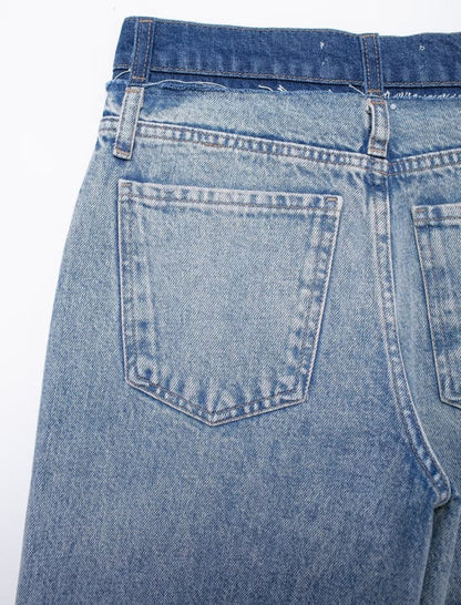 High-Waisted Straight-Leg Jeans