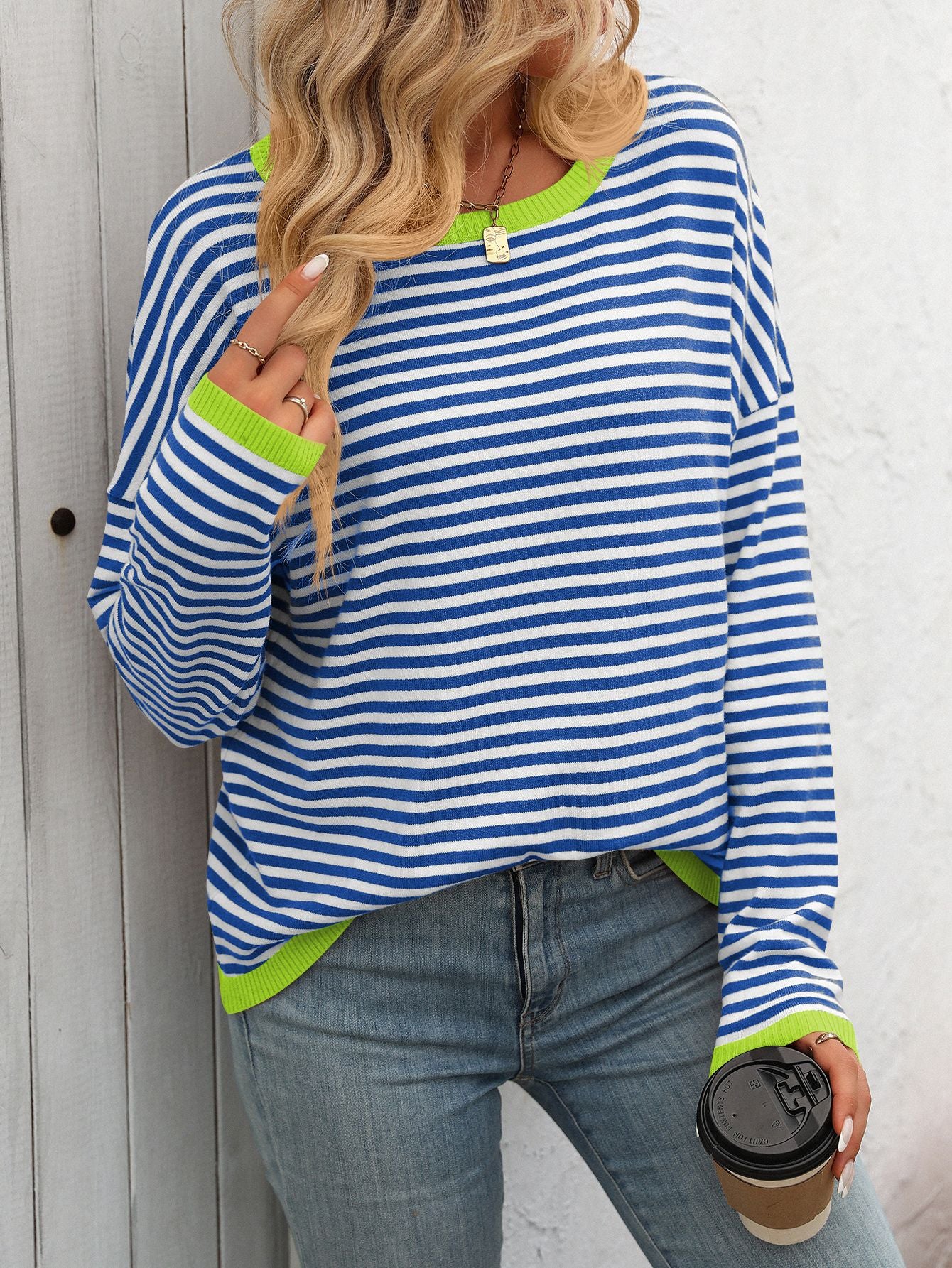 Striped Knit Pullover