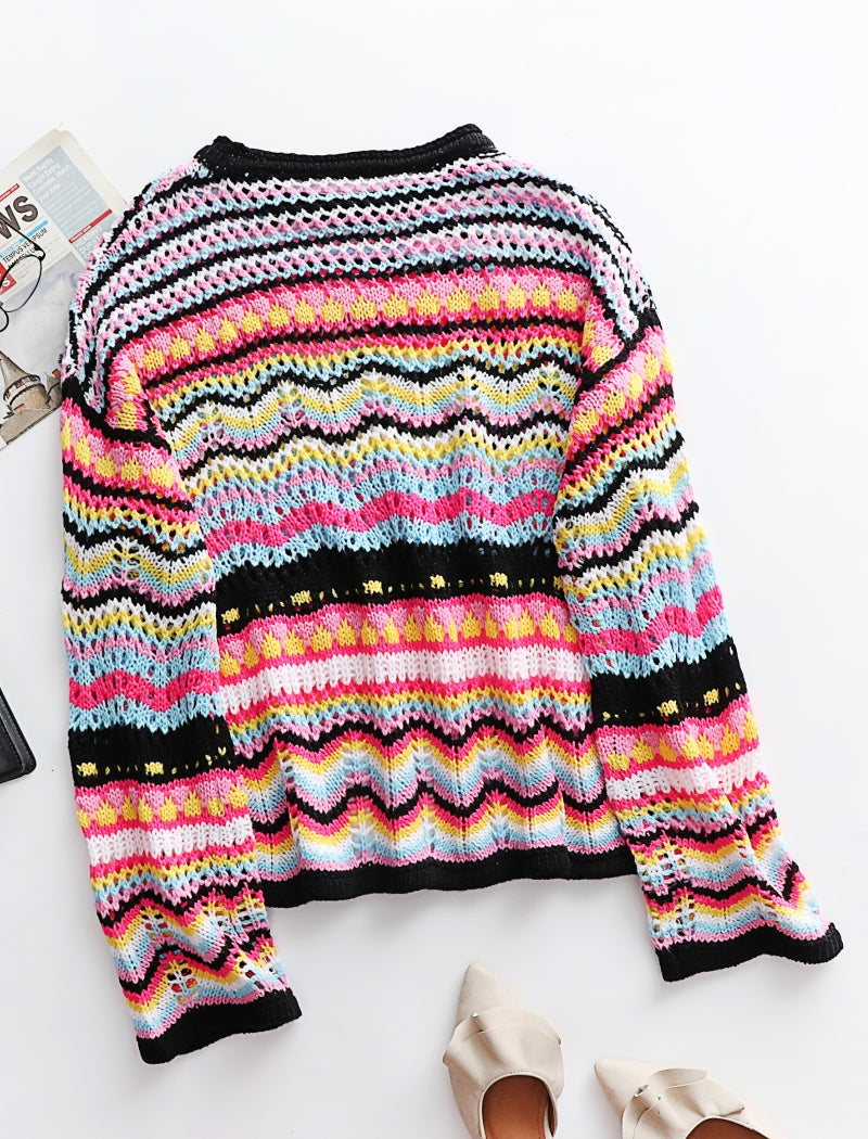 Vibrant Multicolor Striped Sweater