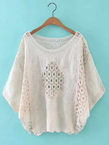 Eyelet Knit Shawl