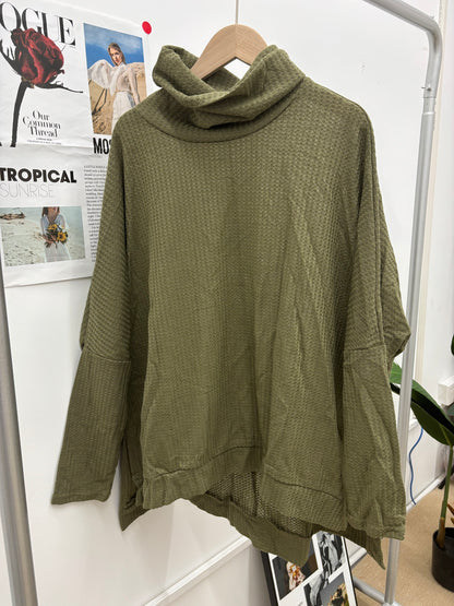 Casual Waffle Knit Poncho