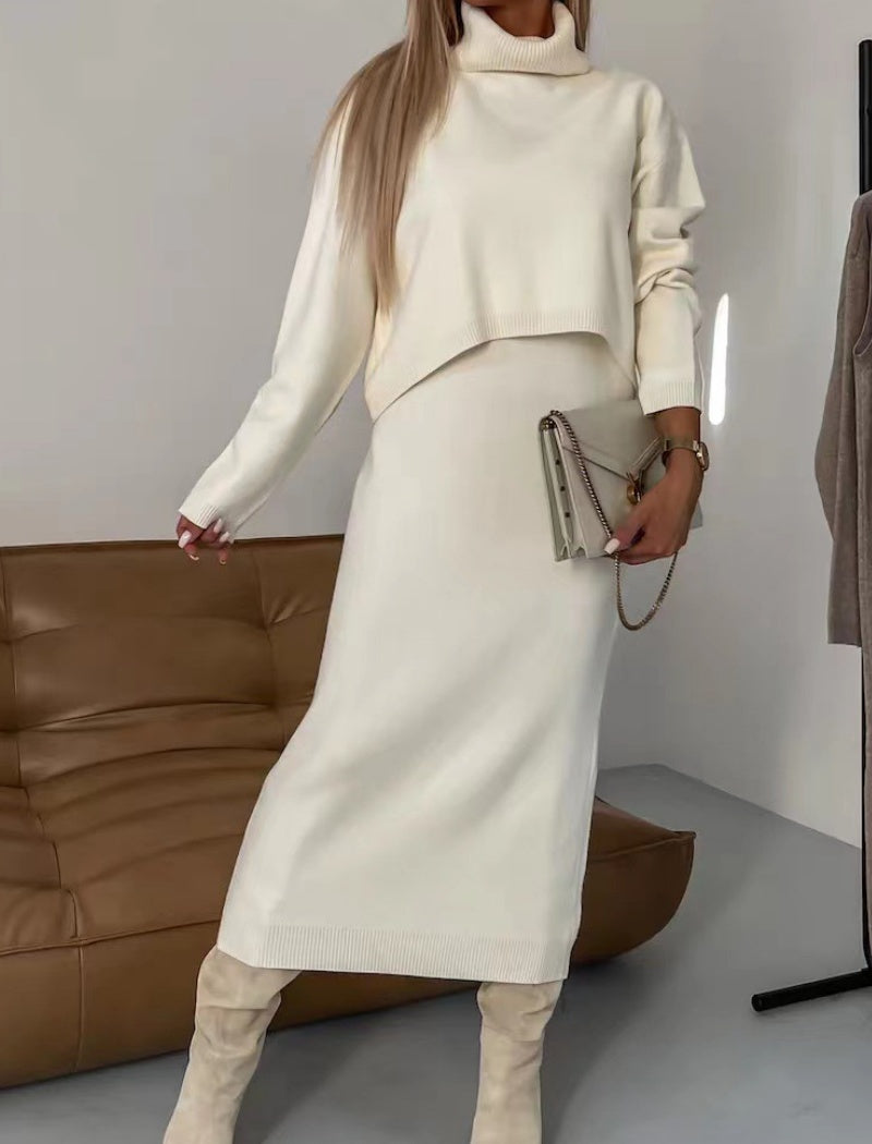 Turtleneck Sweater and Maxi Skirt Set