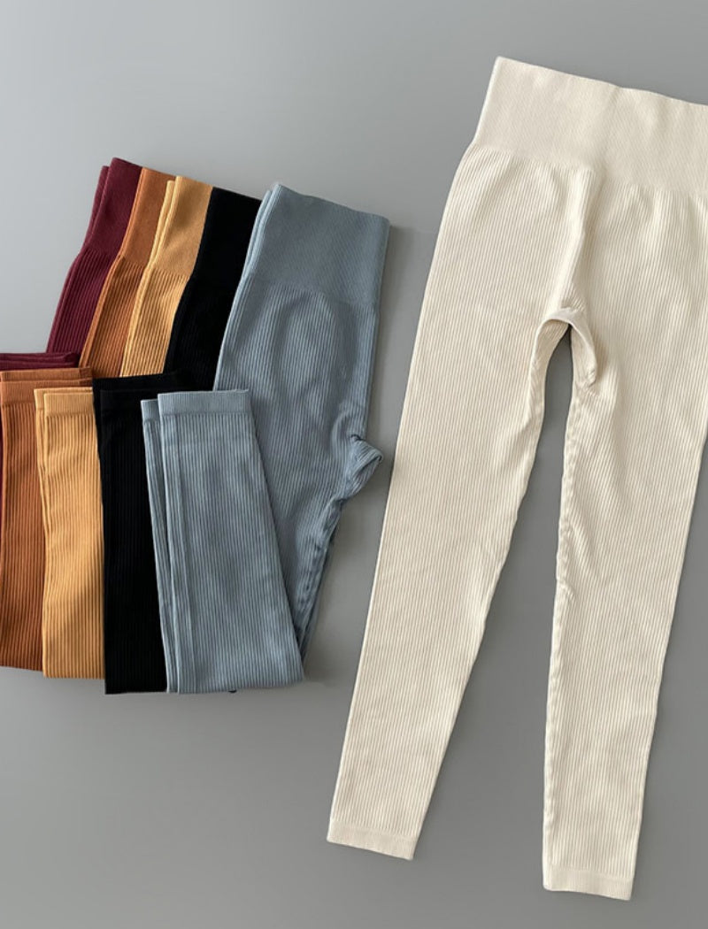 High-Waisted Ribbed Leggings