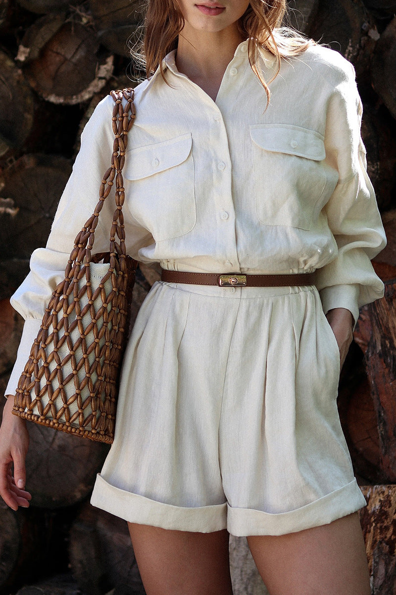 Utility Style Long Sleeve Romper