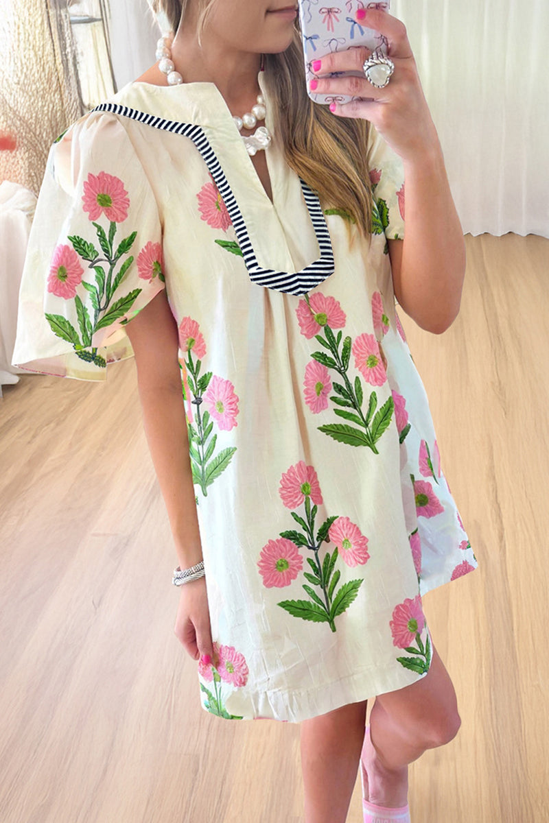 Floral Embroidered Babydoll Dress
