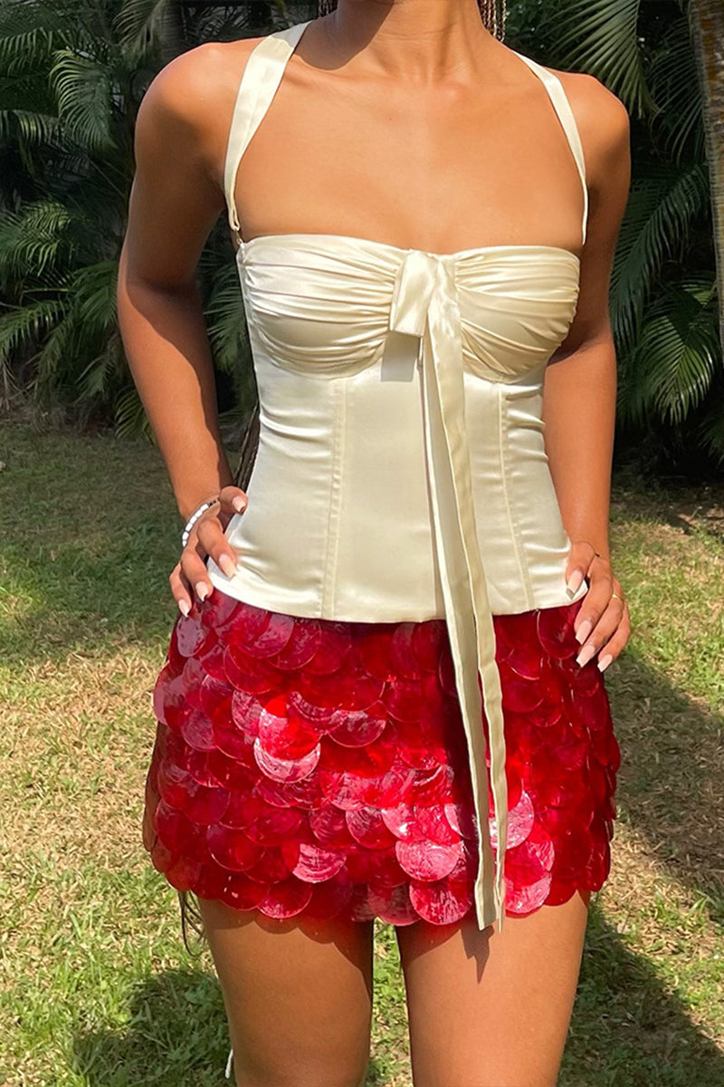 Ruched Tie Front Camisole