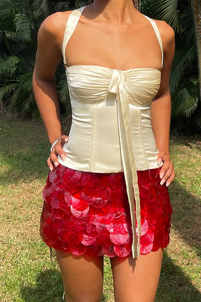 Ruched Tie Front Camisole