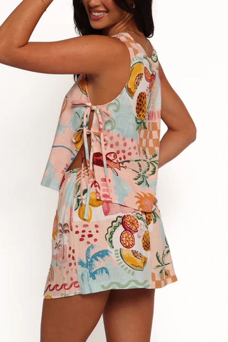 Printed Tank and Shorts Set