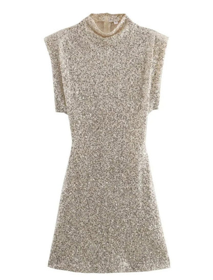 Shimmering Sleeveless Knit Dress