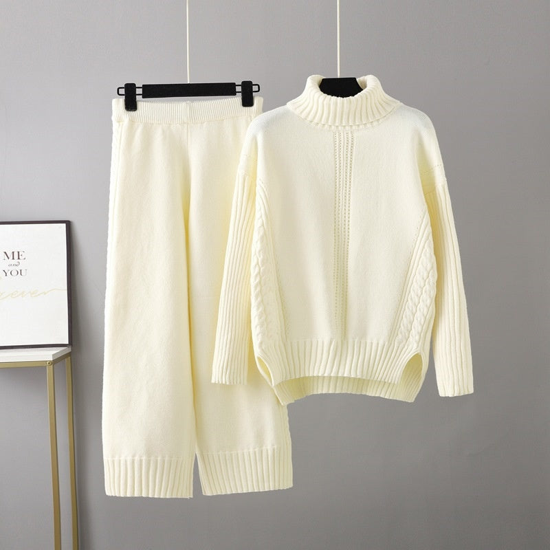 Cable Knit Sweater and Pants Lounge Set