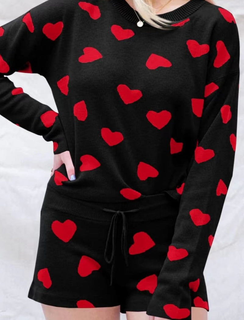 Heart Print Lounge Set