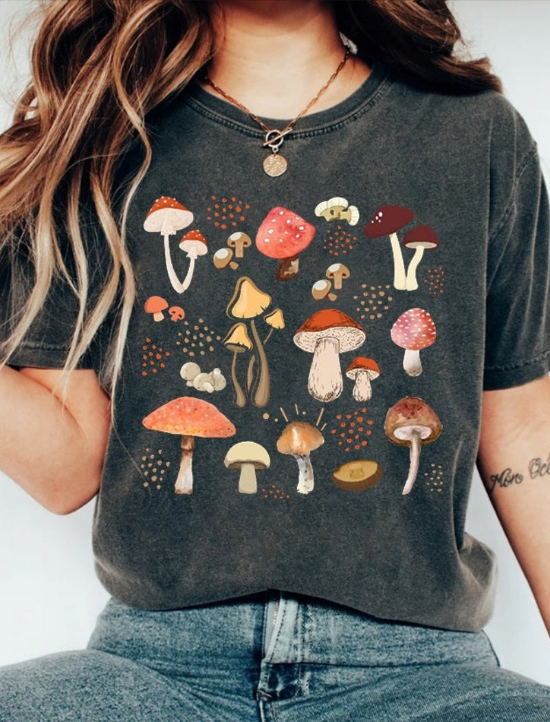 Mushroom Graphic Oversized Tee