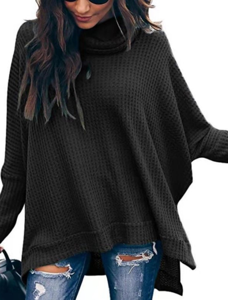 Casual Waffle Knit Poncho