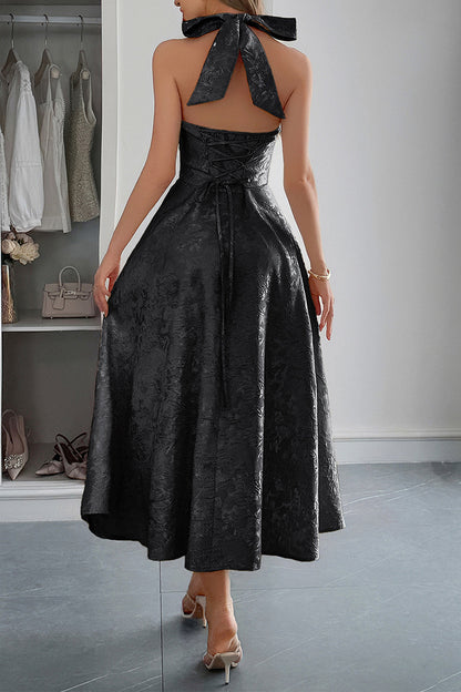 Elegant Halter Midi Sundress