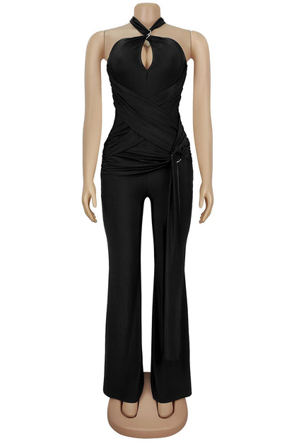 Halter Tie Wrap Jumpsuit