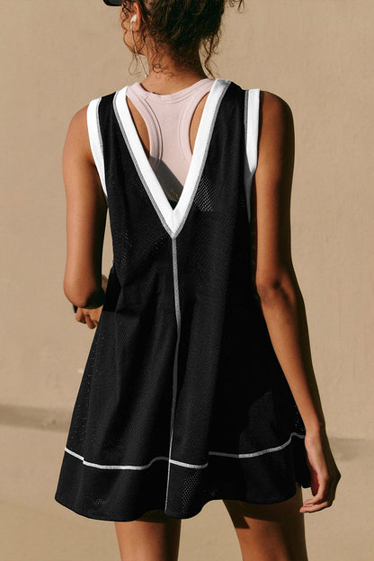 Sporty Sundress with Contrast Trim