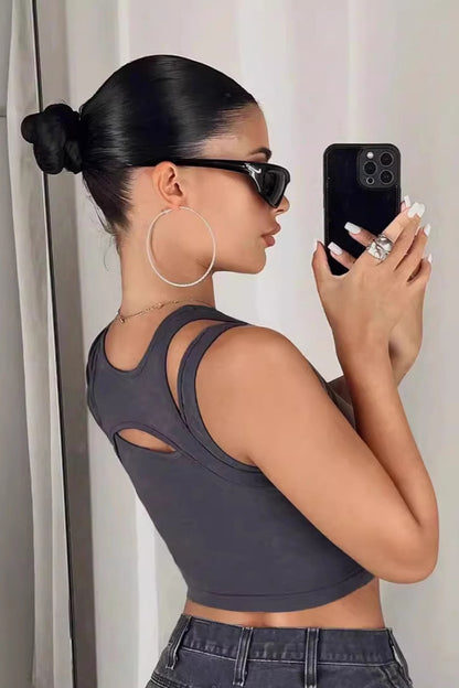 Cut-Out Design Tank Top