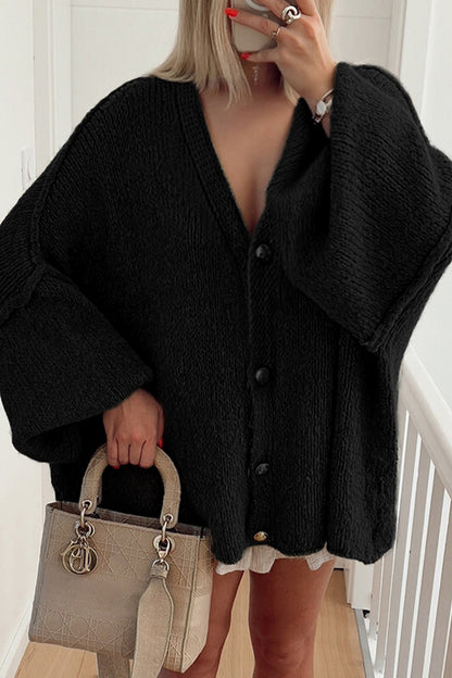 Oversized Knitted Cardigan with Button Detail