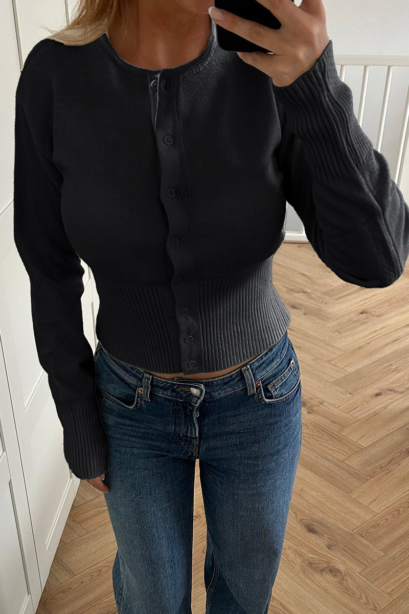 Elegant Button-Front Knit Cardigan