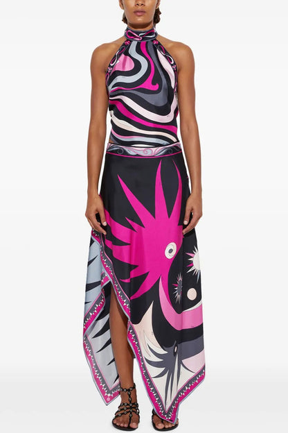 Halter Neck Asymmetrical Sundress