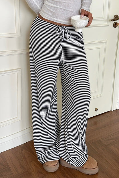 Striped Casual Wide-Leg Pants