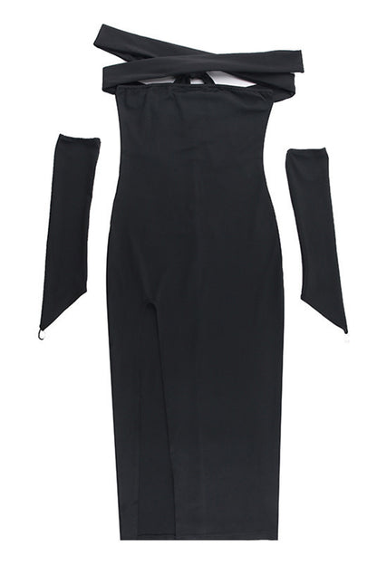 Off-Shoulder Cutout Maxi Dress