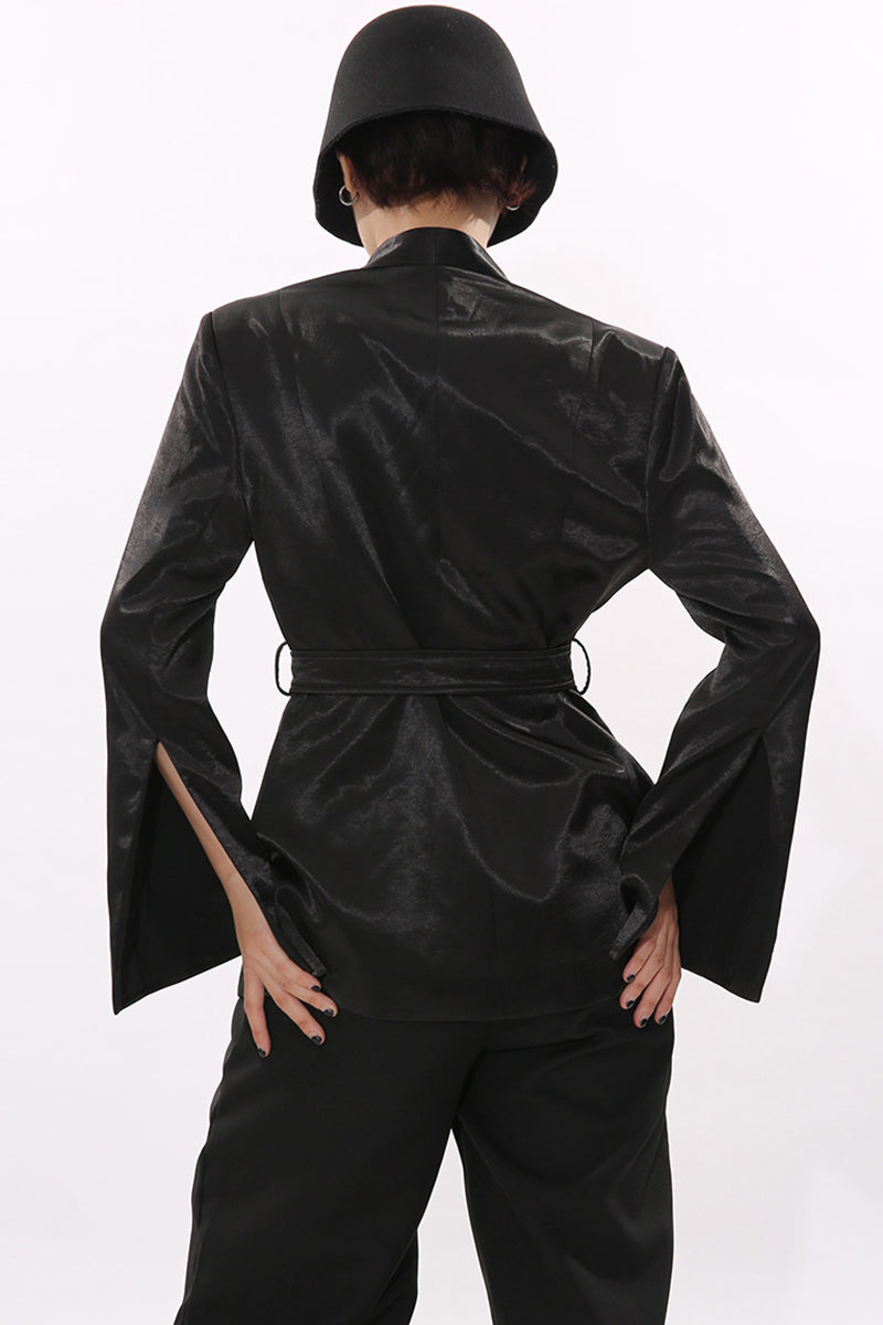 Structured Belted Blazer Jacket