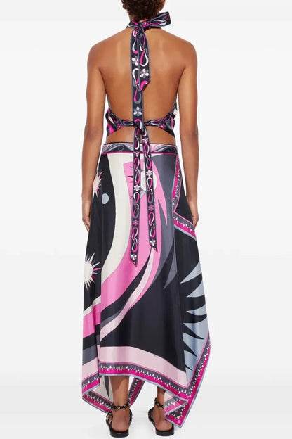 Halter Neck Asymmetrical Sundress