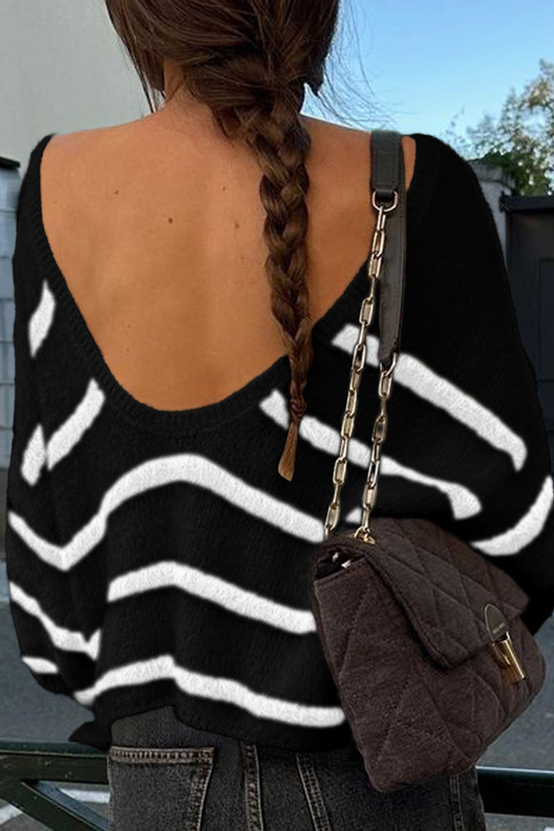 Relaxed Fit Striped Sweater