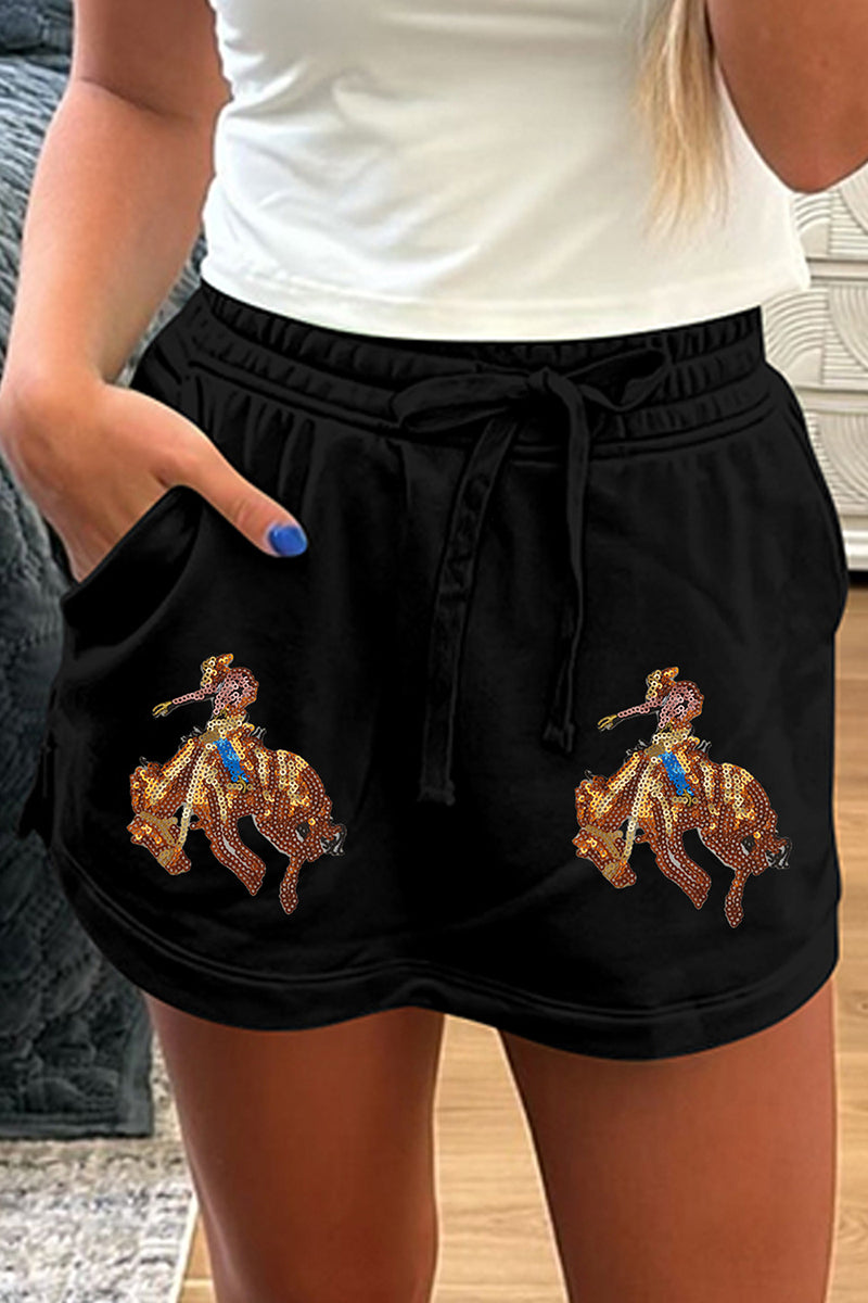 Cowgirl Graphic Casual Shorts