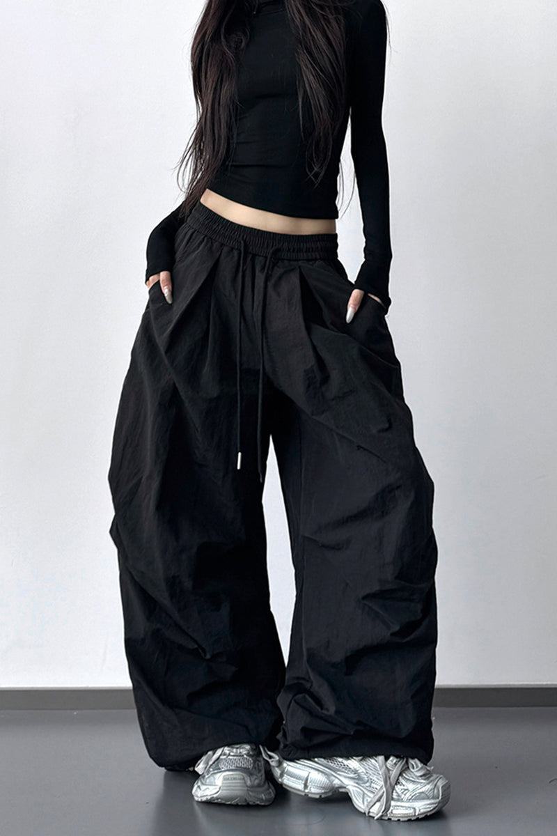 Wide Leg Relaxed Fit Casual Pants